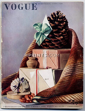 Vogue USA 1936 December 1st, Pierre Roy, Boris Aronson, Schiaparelli, Madeleine Vionnet, 162 pages