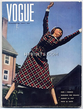 Vogue USA 1937 August 15th, Toni Frissel, Fourrures Max, Eric, René Bouët-Willaumez, 166 pages