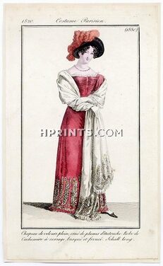 Le Journal des Dames et des Modes 1820 Costume Parisien N°1880