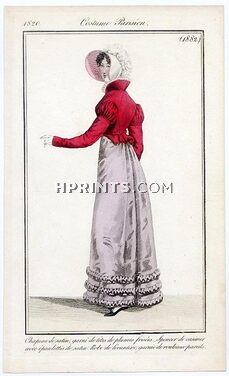 Le Journal des Dames et des Modes 1820 Costume Parisien N°1882
