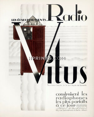 Radio Vitus 1928 Libis, Original lithograph from "PAN