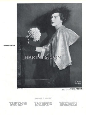 Jeanne Lanvin (Couture) 1934 Evening Dress