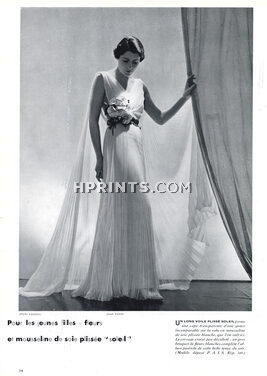 Jean Patou 1937 Boris Lipnitzki, white Evening Gown