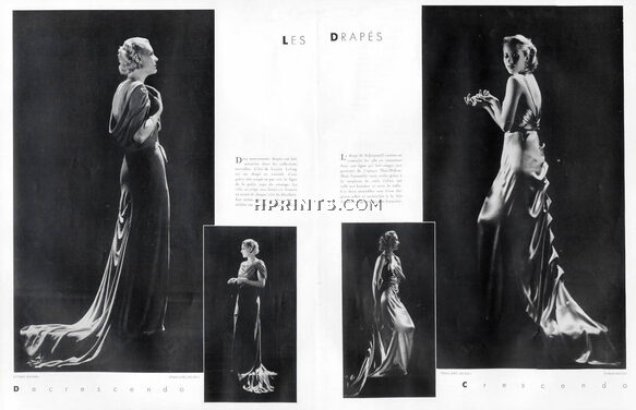 Schiaparelli & Lucien Lelong 1935 "Les Drapés", Evening Gown, Joffé