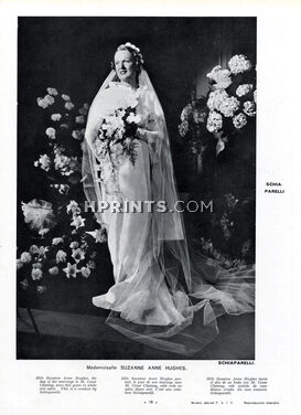 Schiaparelli 1934 Wedding Dress, Mlle Suzanne Anne Hughes