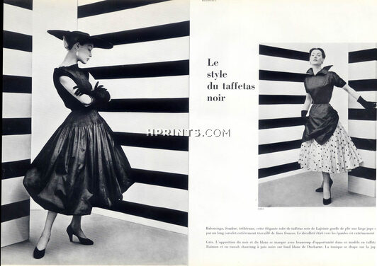 Balenciaga & Grès 1952 "Le style du taffetas noir" Ducharne, Lajoinie, Raimon, Photo Philippe Pottier