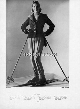 Véra Boréa (Couture) 1938 Ski trousers in hussar whipcoard, sweater and jacket