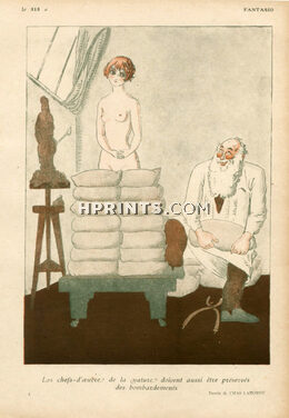 Chas Laborde 1918 Art Modeling, Nude, Sculpteur, Rodin caricature