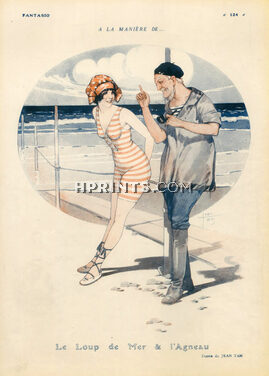 Le Loup de Mer et l'Agneau, 1919 - Jean Tam Bathing Beauty, Sailor