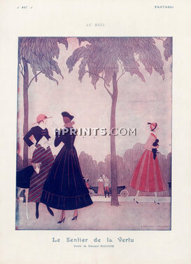 Edouard Halouze 1916 "Le sentier de la Vertu" Bois De Boulogne