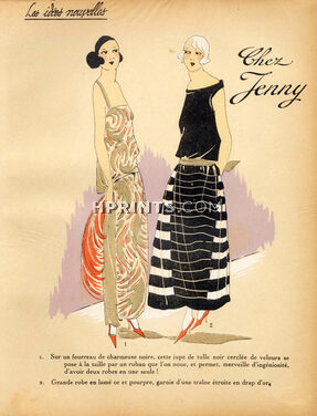 JENNY 1923 ''Les Idées Nouvelles de la Mode'' Fashion Art Deco Pochoir ''Tres Parisien''