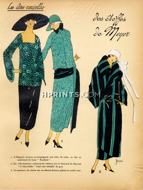 E. MEYER & Cie 1923 ''Les Idées Nouvelles de la Mode'' Fashion Art Deco Pochoir ''Tres Parisien"