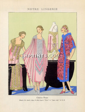 Premet (Couture) 1925 AGB (Art Goût Beauté), Lingerie, pochoir