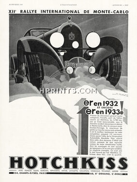 Hotchkiss 1933 Rallye Monte-Carlo, Kow