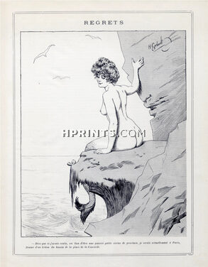 Henry Gerbault 1900 "Sirène de Province", Mermaid, Regrets