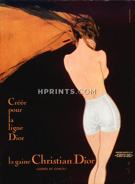 Christian Dior (Lingerie) 1959 René Gruau, Ceinture-Culotte D48