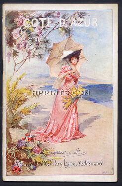 Côte d'Azur, French Riviera 1900 Tourist Guide PLM, 35 pages