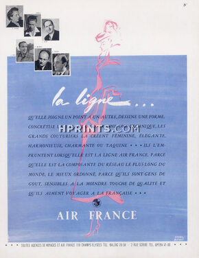 Air France 1951 Cheval Batany, Portraits G. Reynal, Carven, Heim, Fath, Balmain, Dessès