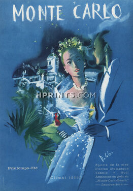 Monte Carlo 1946 Elegant, Evening Gown, André Delfau