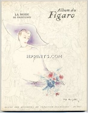 Album du Figaro 1947 N°10, Spring, Raymond Baumgartner, René Gruau, Christian Dior first collection, Schiaparelli, 186 pages