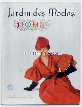 Le Jardin des Modes 1949 N°336, Christian Dior, Schiaparelli, Jacques Fath, Pierre Balmain, 90 pages