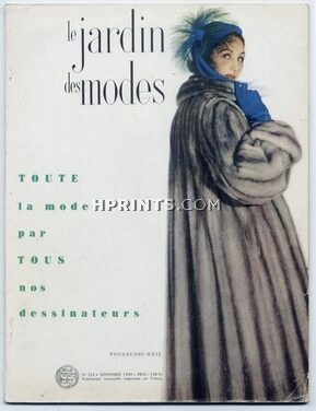 Le Jardin des Modes 1949 N°335, Fourrures Weil, Balenciaga, Maggy Rouff, Bernard Blossac, 74 pages