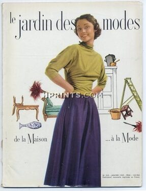 Le Jardin des Modes 1949 N°325, Jeanne Lafaurie, Schiaparelli, 46 pages