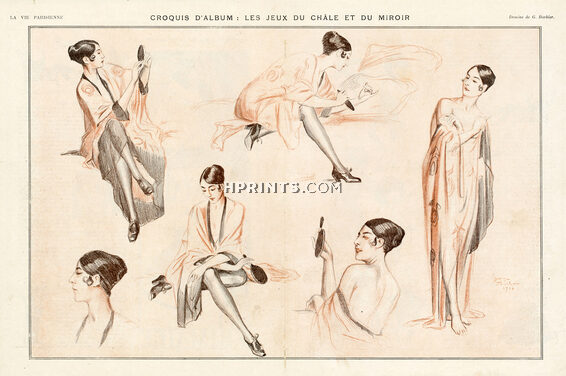 George Barbier 1916 ''Croquis d'album...'' Fashion Scarf