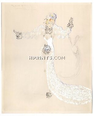 Freddy Wittop 1930s, "Rumba", American dancer, Original costume design, gouache