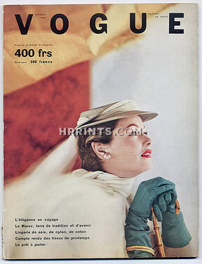 Vogue Paris 1953 February, Gene Tierney, Photographic and graphological studies of the Fashion designers of Paris, 108 pages