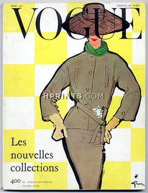 Vogue Paris 1956 March René Gruau, Guy Bourdin, 216 pages
