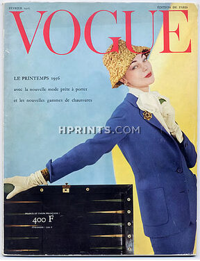 Vogue Paris 1956 Février, Photo Henry Clarke, Nina Ricci, Guy Bourdin, 88 pages