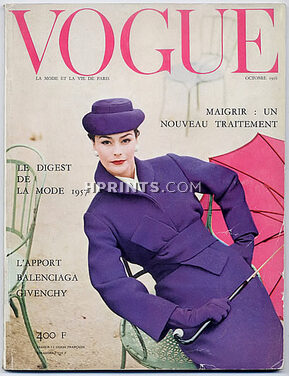 Vogue Paris 1956 Octobre, Givenchy, Balenciaga, Lanvin-Castillo, Photos Henry Clarke, Horst, Cecil Beaton, Norman Parkinson, 146 pages