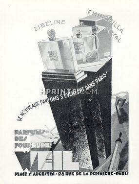 Weil (Perfumes) 1928 "Zibeline, Chinchilla, Royal"