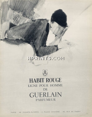 Guerlain (Perfumes) 1965 "Habit Rouge", jockey