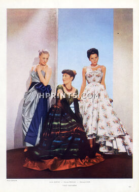 Lucien Lelong, Marcel Rochas, Christian Dior 1948 Tissus Ducharne, Photo Dorvyne