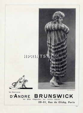 André Brunswick (Fur Coat) 1924 Photo Henri Manuel