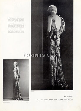 Irmone (Couture) 1933 Photo Boris Lipnitzki, backless evening gown