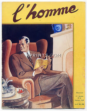 L'Homme 1939 February N°8, Men's Fashion Magazine, 36 pages