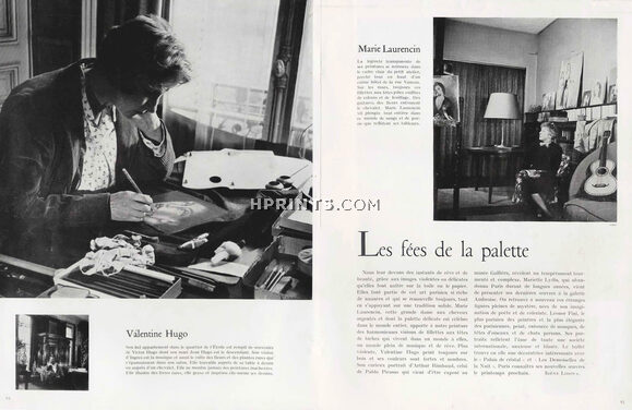 Les fées de la palette, 1949 - Valentine Hugo, Marie Laurencin, Mariette Lydis, Text by Irène Lidova, 3 pages