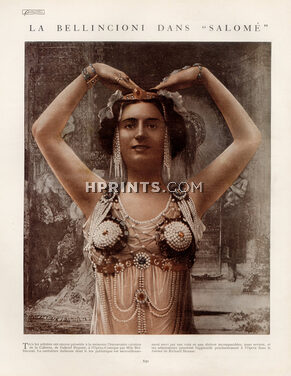 La Bellincioni 1911 "Salomé" Italian singer, Portrait, Pearls Costume