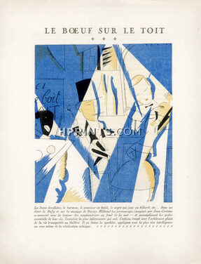 Le Boeuf sur le Toit, 1920 - Benito Decorative Arts, Raoul Dufy, Jean Cocteau, Gazette du Bon Ton, Pochoir
