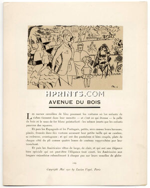 Avenue du Bois, 1921 - Chas Laborde Elegant Parisienne, Bois de Boulogne, La Gazette du Bon Ton, Text by Marcel Astruc, 4 pages