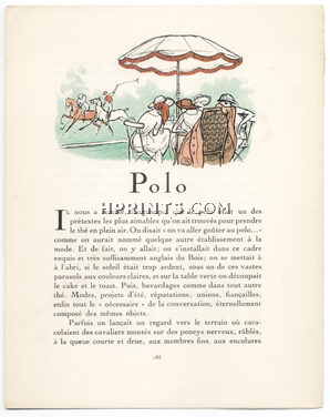 Polo, 1921 - Jacques Brissaud La Gazette du Bon Ton, Text by Gérard Bauër, 4 pages