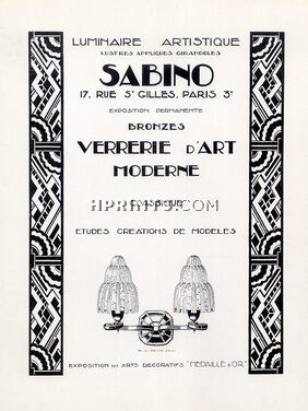 Sabino - Verrier d'Art (Luminaires) 1926 Art deco