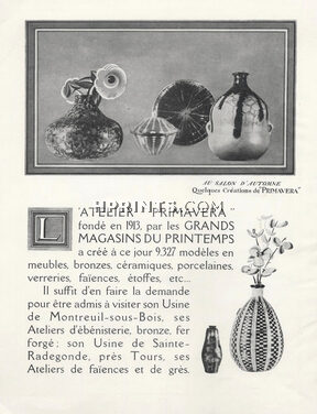 Au Printemps 1923 Atelier Primavera, Decorative Arts