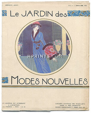 Le Jardin des Modes Nouvelles 1912 N°2, Georges Lepape, Maggie Salcedo (Salzedo), Francisco Javier Gosé, Pierre Brissaud, Tango, Ice Skating, 32 pages