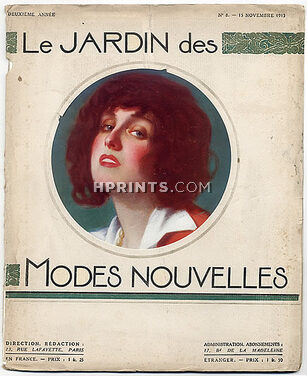 Le Jardin des Modes Nouvelles 1913 N°8, Gabriel Hervé, André Pécoud, Paul Iribe, Shawls, 34 pages