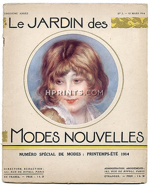 Le Jardin des Modes Nouvelles 1914 N°2, Abel Faivre, André Pécoud, Henry Fournier, Hairstyle, 30 pages