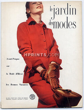 Le Jardin des Modes 1951 N°356, Hermès, Schiaparelli, Pierre Balmain, 52 pages